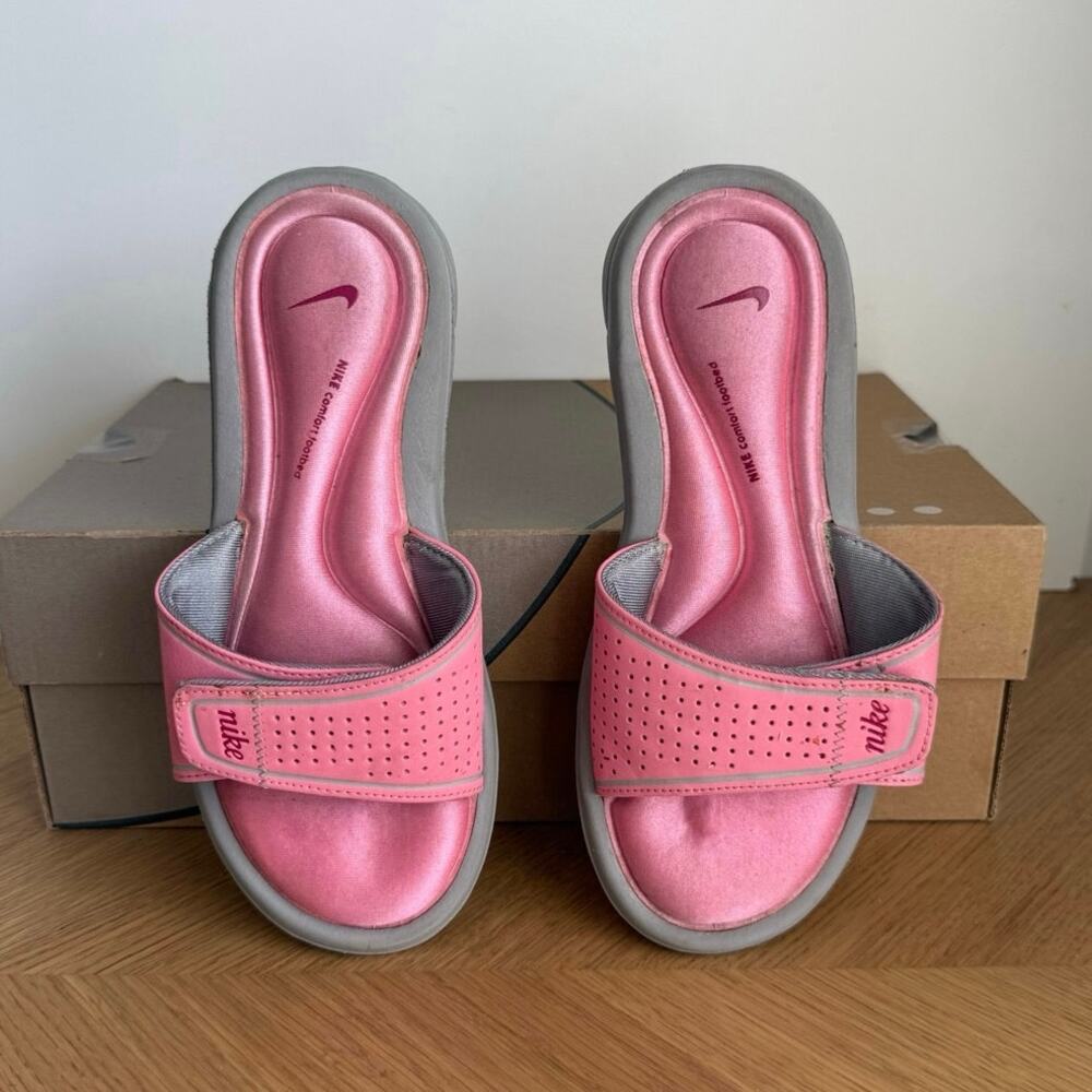 Nike Ultra Comfort Footbed apino/Grey Women Slides Flip Flops - SZ 5